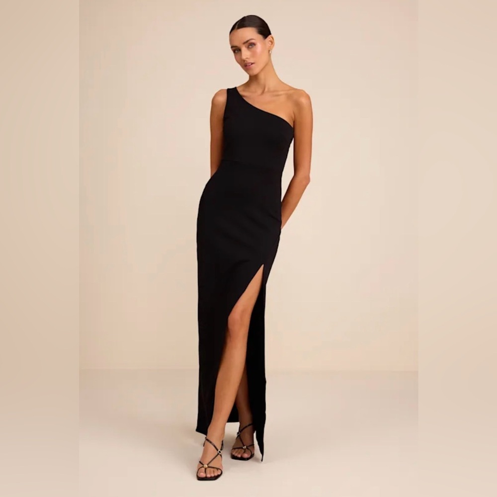Good Times Only Black One-Shoulder Maxi Dress